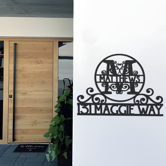 Metal Monogram Sign, Custom Metal Sign, Metal Name Sign, Initial Sign, Monogram Wall Decor, Metal Monogram Letters, Outdoor Sign, Home Decor
