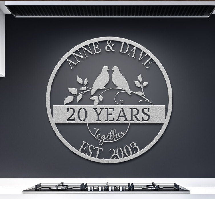 20th Anniversary Gift, 20th Wedding Anniversary Metal Sign