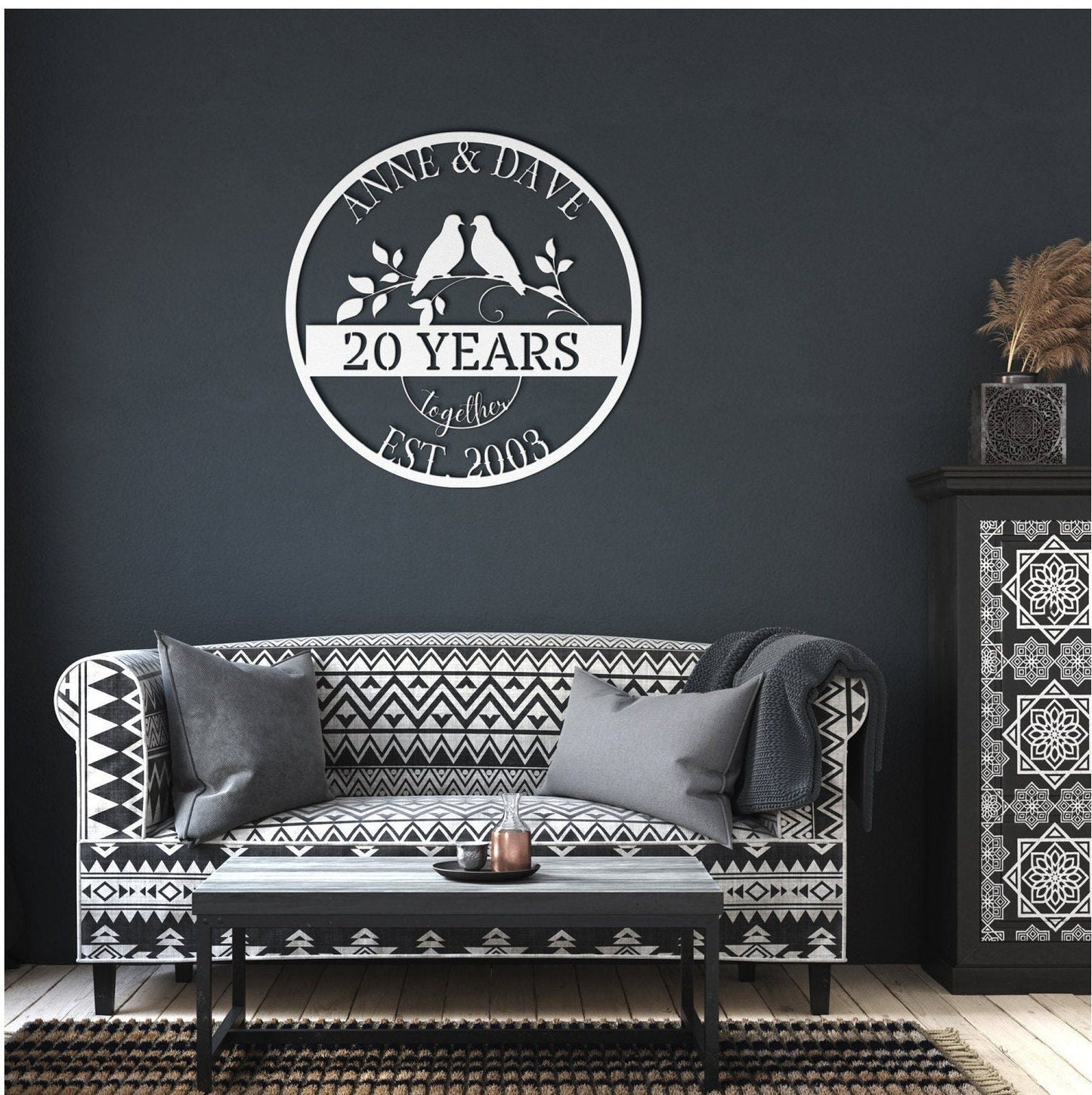 20th Anniversary Gift, 20th Wedding Anniversary Metal Sign
