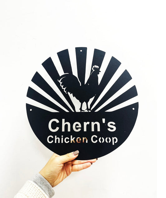 Chicken Coop Metal Sign,Custom Chicken Coop Sign Name,Personalized Chicken Coop Wall Art,Hen House Decor,Chicken Farm Decor,Farmhouse Decor