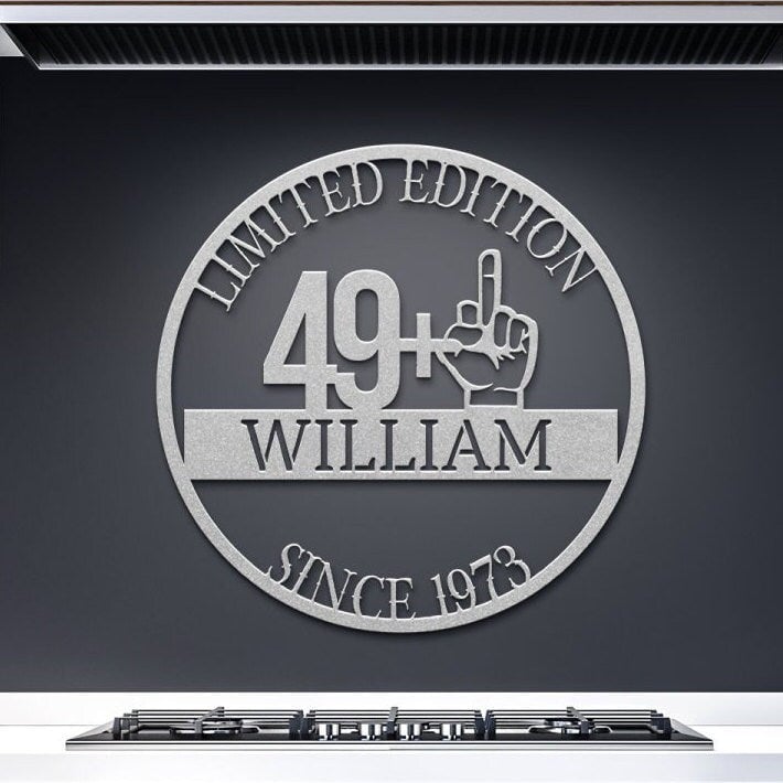 50th Birthday Gift For Him, Birthday Metal Sign, Funny Gift For Husband, Boyfriend, Personalized Sign, Custom Name Wall Sign, Gift For Her