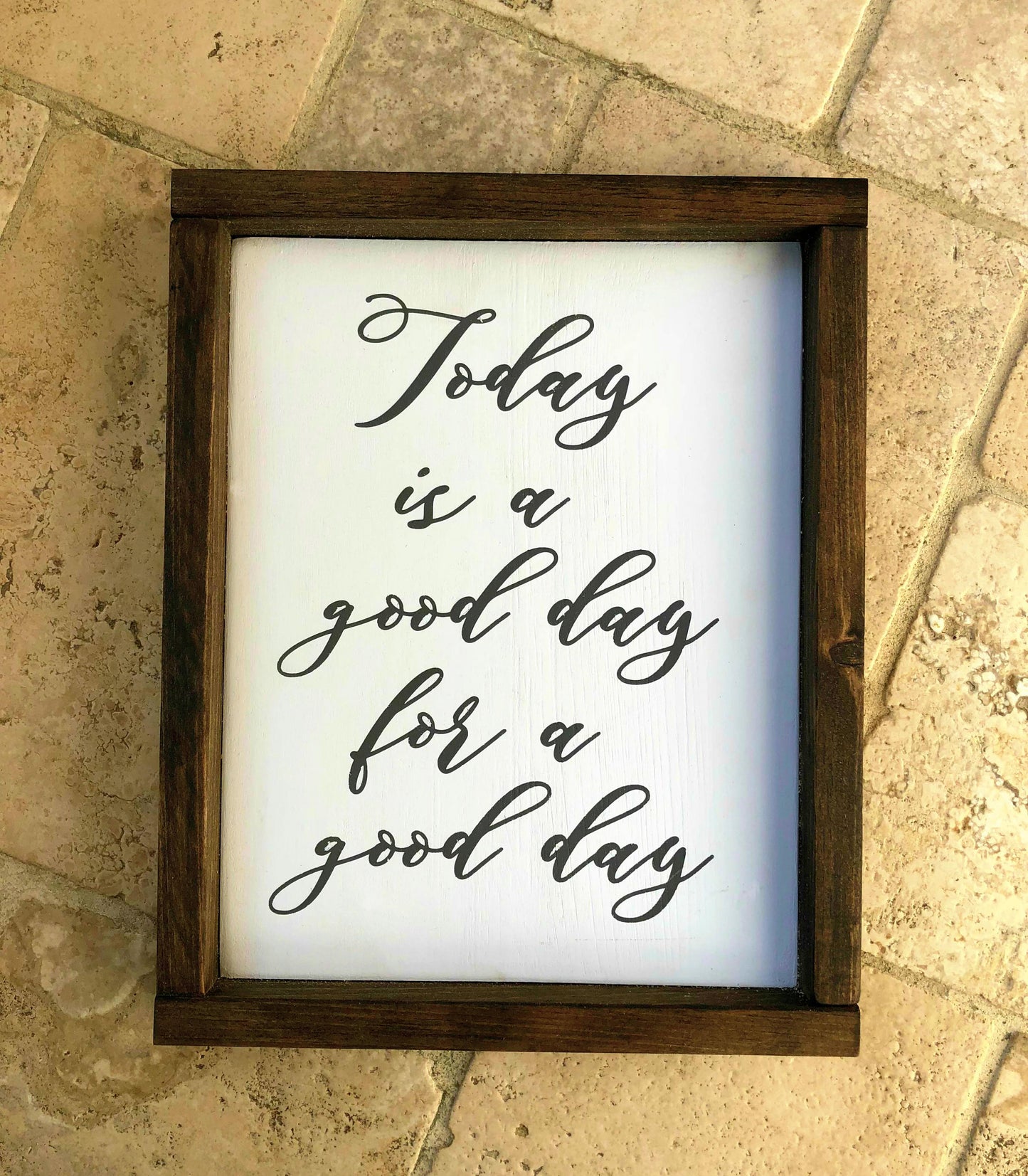 Today Is A Good Day for A Good Day Framed Wood Sign Rustic Sign Farmhouse Style Happy Wall Decor Wedding Gift Housewarm Gift Wooden Signs