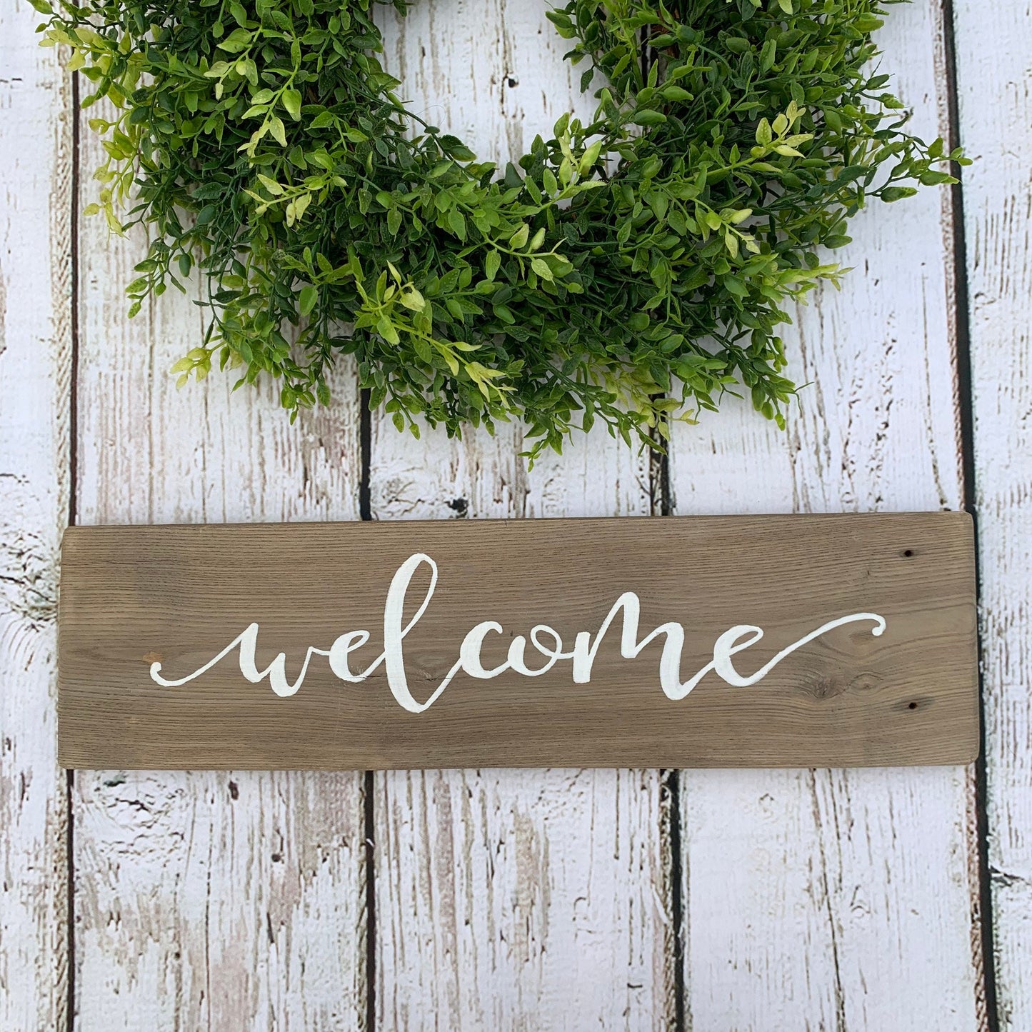 Welcome Front Door Sign, Rustic Front Porch Decor, Entryway Sign, Wood Door Hanger, Housewarming Gift, Front Porch Sign
