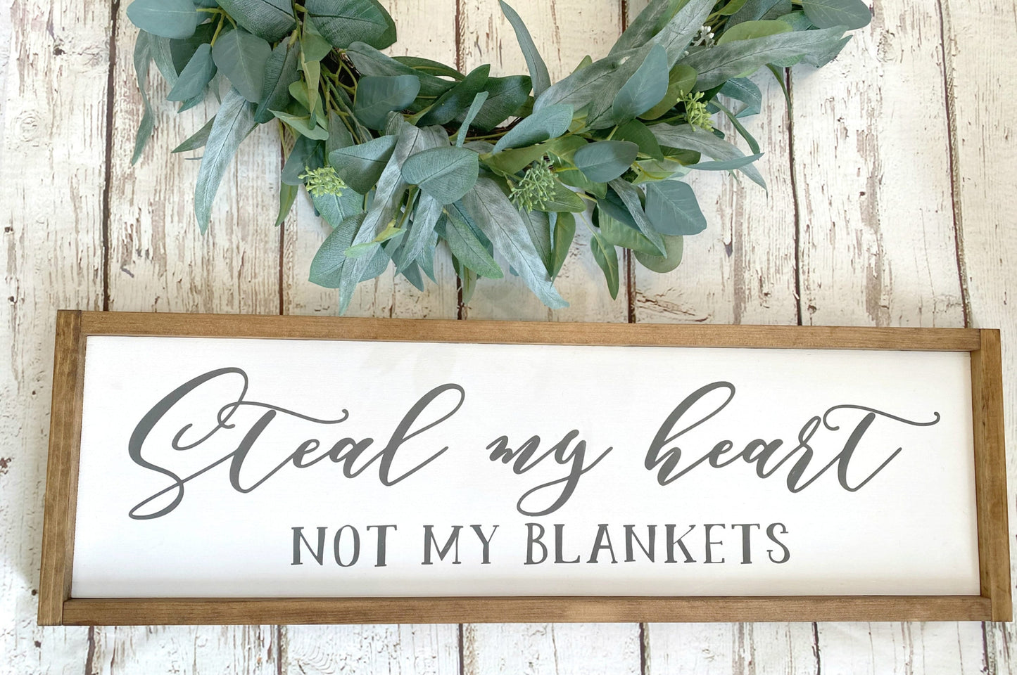 Steal My Heart But Not My Blankets Wood Sign, Master Bedroom Wood Sign, Bedroom Wall Art, Above Bed Wall Sign, Farmhouse Wall Decor