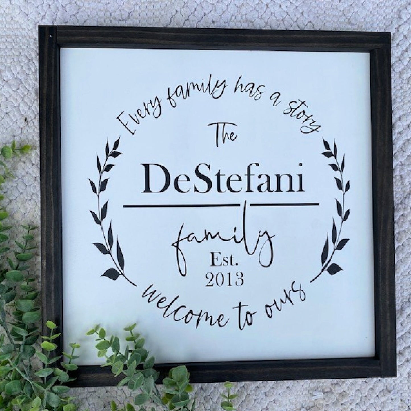 Welcome To Our Story Personalized Family Sign, Every Family Has A Story, Family Name Wood Sign, Wedding Gift, Last Name Wood Sign