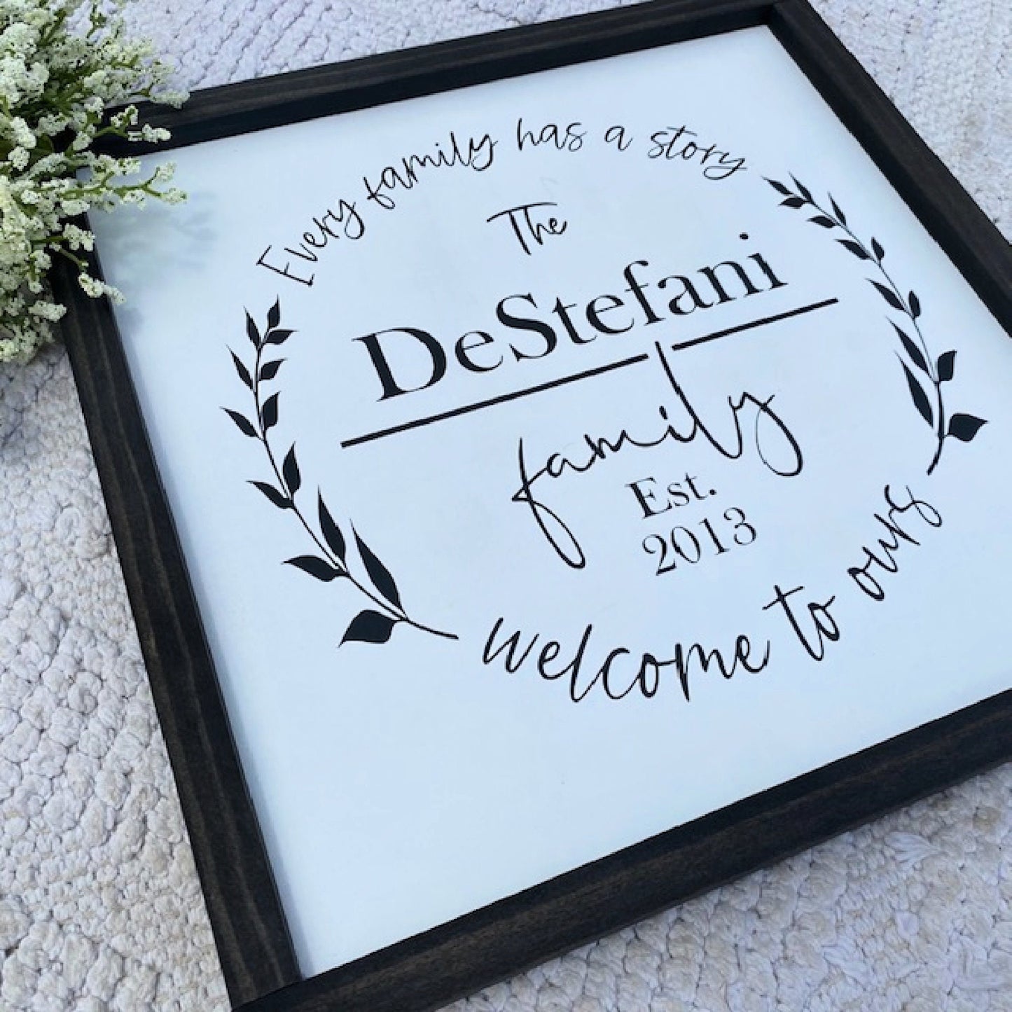 Welcome To Our Story Personalized Family Sign, Every Family Has A Story, Family Name Wood Sign, Wedding Gift, Last Name Wood Sign