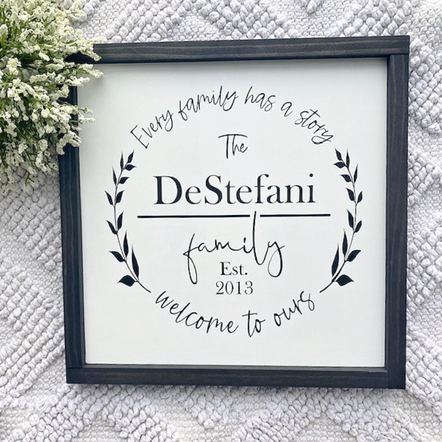 Welcome To Our Story Personalized Family Sign, Every Family Has A Story, Family Name Wood Sign, Wedding Gift, Last Name Wood Sign