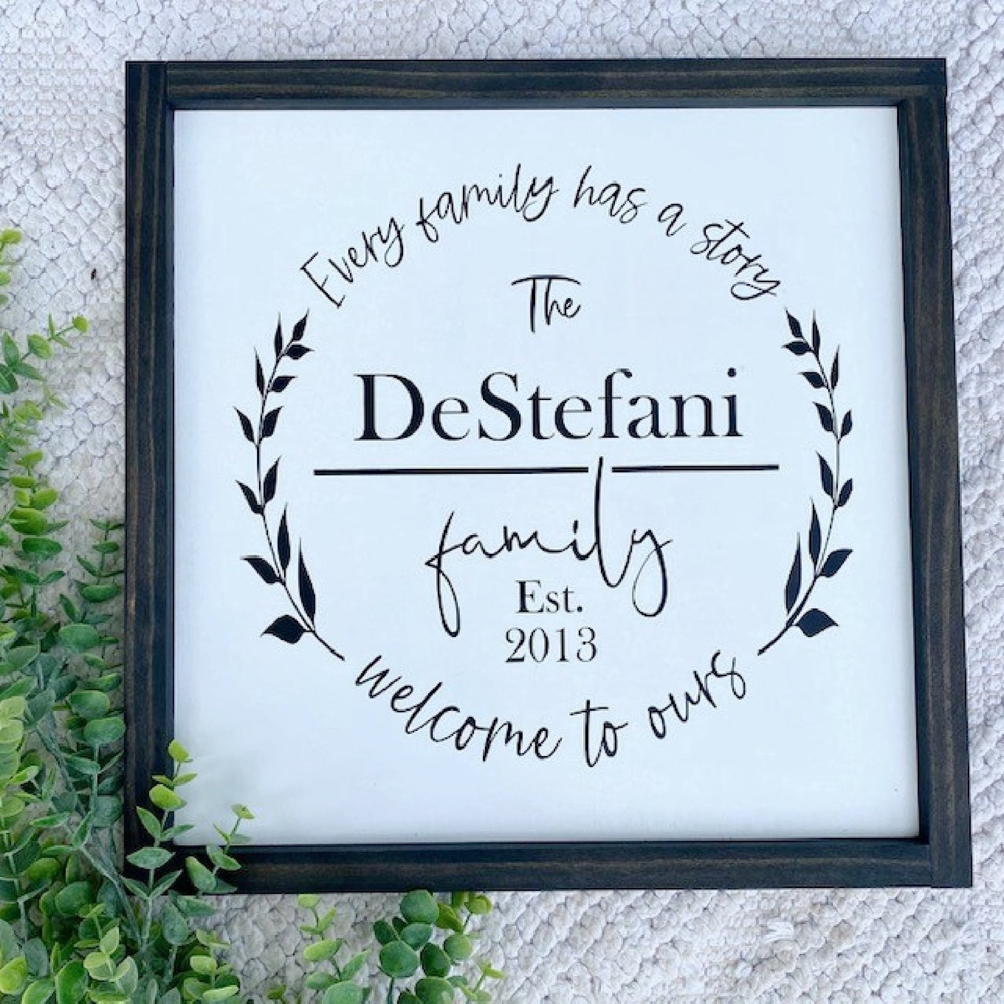 Welcome To Our Story Personalized Family Sign, Every Family Has A Story, Family Name Wood Sign, Wedding Gift, Last Name Wood Sign