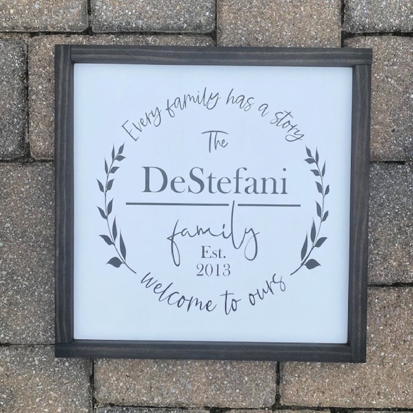 Welcome To Our Story Personalized Family Sign, Every Family Has A Story, Family Name Wood Sign, Wedding Gift, Last Name Wood Sign