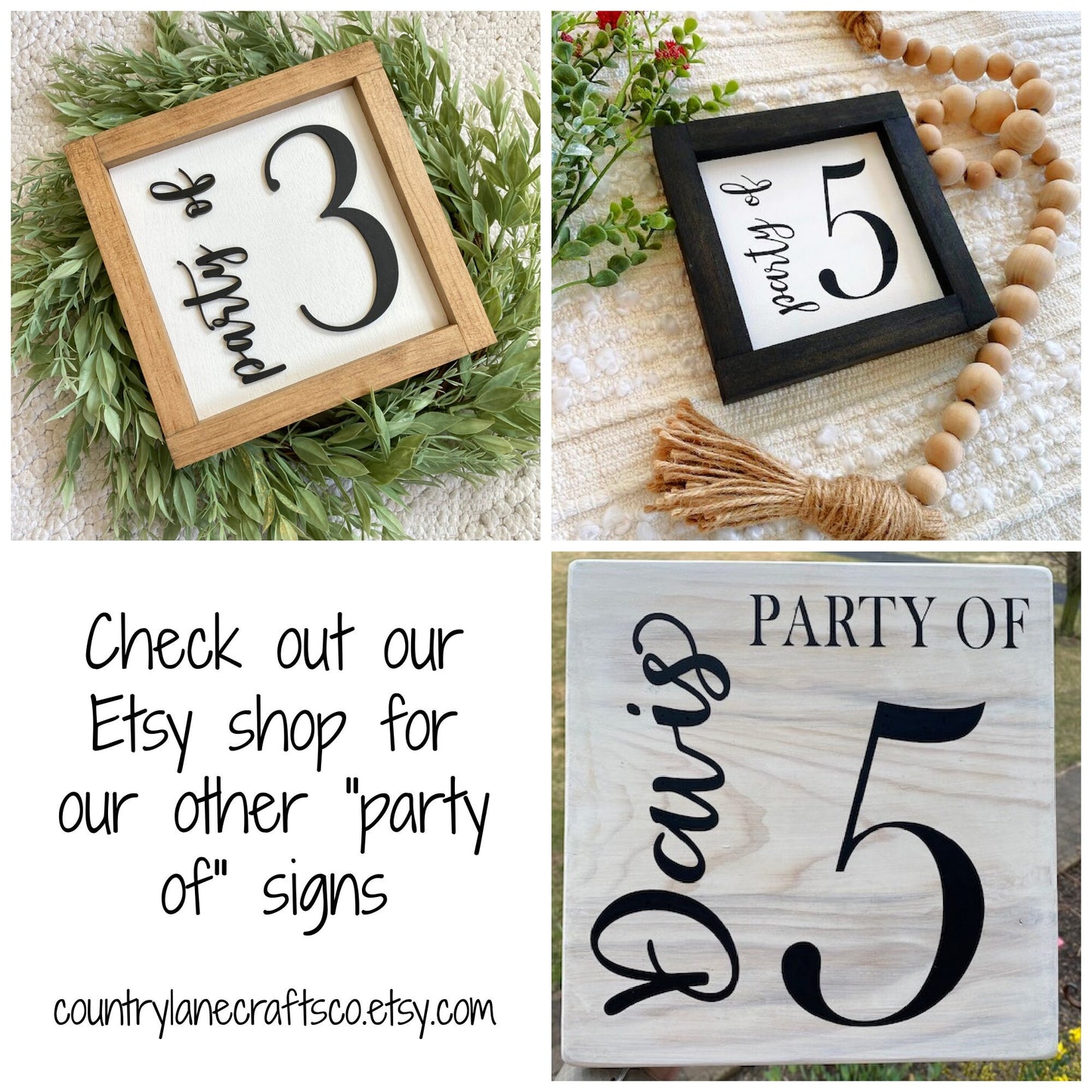 Party of Sign, Family Party of, Family Name Gallery Sign, Number Sign, Party of 4, Party of 5, Last Name Sign, Personalize Family Wood Sign