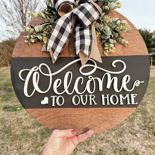 Front Door Decor, Welcome Sign, Housewarming Gift, Front Porch Decor, Realtor Client Gift, Front Door Wreath, Front Door Hanger, Door Sign