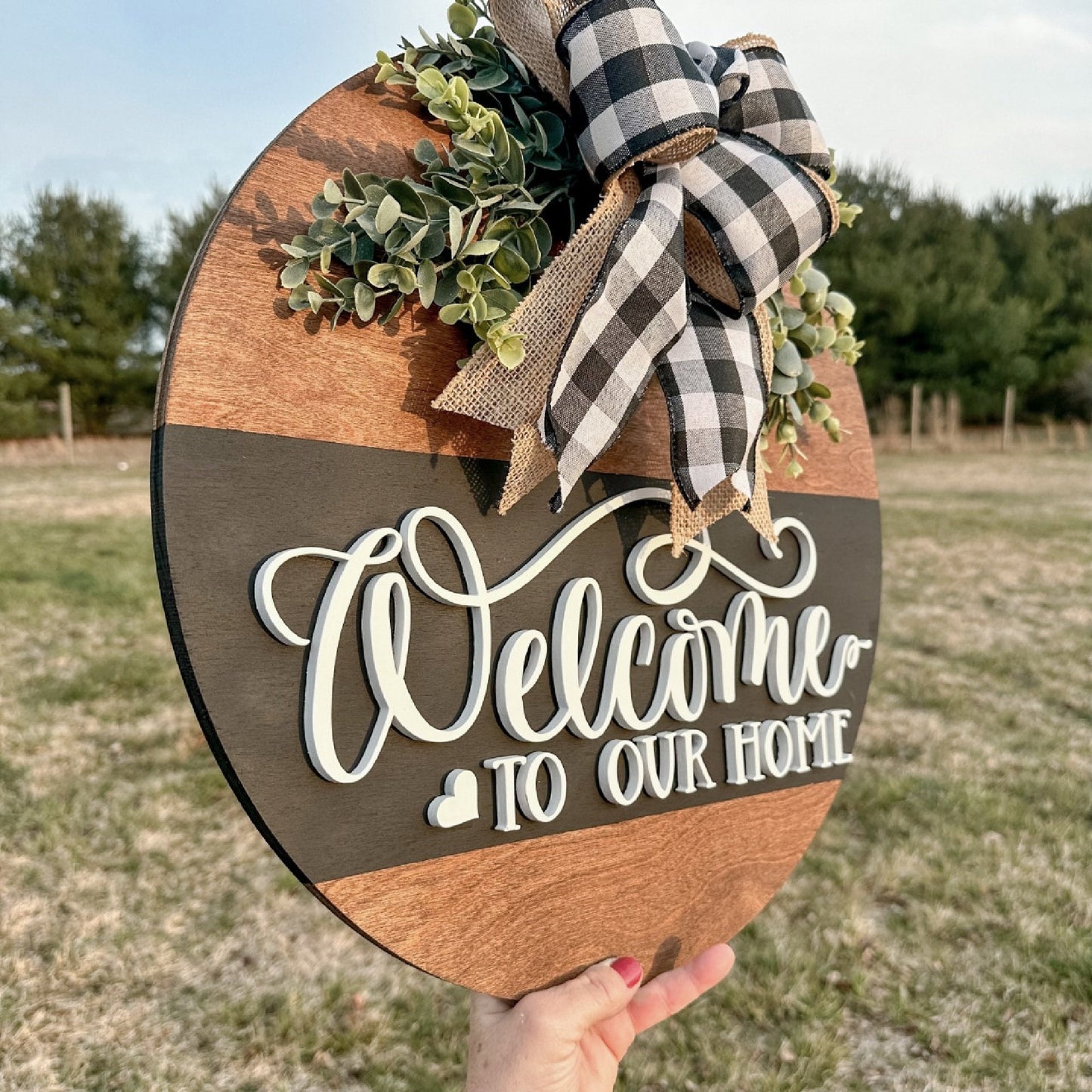 Front Door Decor, Welcome Sign, Housewarming Gift, Front Porch Decor, Realtor Client Gift, Front Door Wreath, Front Door Hanger, Door Sign