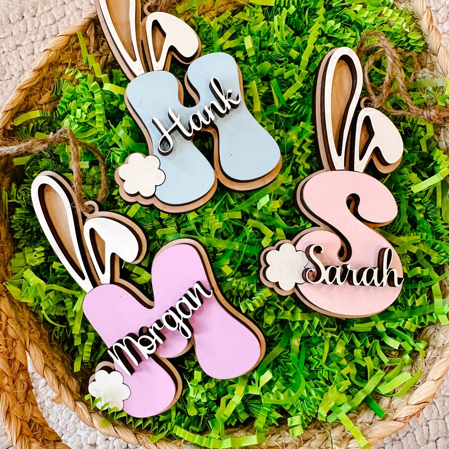 Easter Basket Personalized Tags, Easter Bunny Letter Tags, Personalized Tags for Easter, Easter Bunny Tag, Easter Basket Name Tags