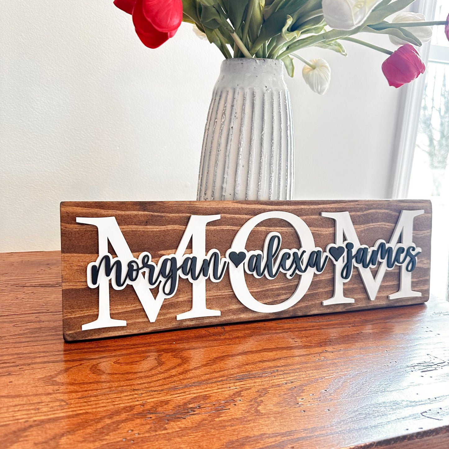 Personalized Mothers Day Gift, Mom Wood Sign, Mom Gift From Kids, Family Name Sign, Mom Gift, Grammy Gift, Sign For Mom With Kids Names