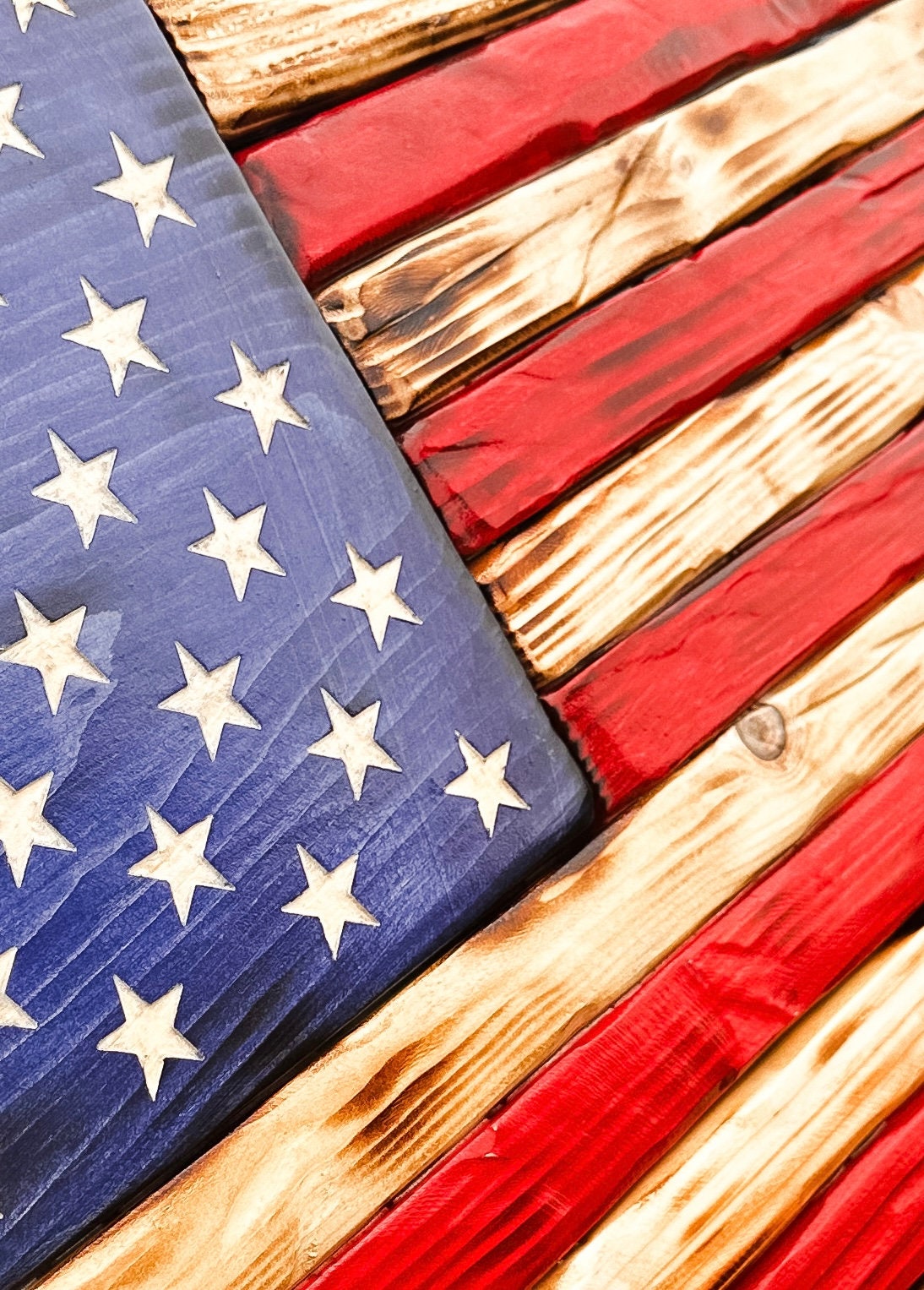 Rustic American Wood Flag, Military Gift, Painted Charred Distressed American Flag, Wooden Flag, Military Retirement Gift, Patriotic Gift