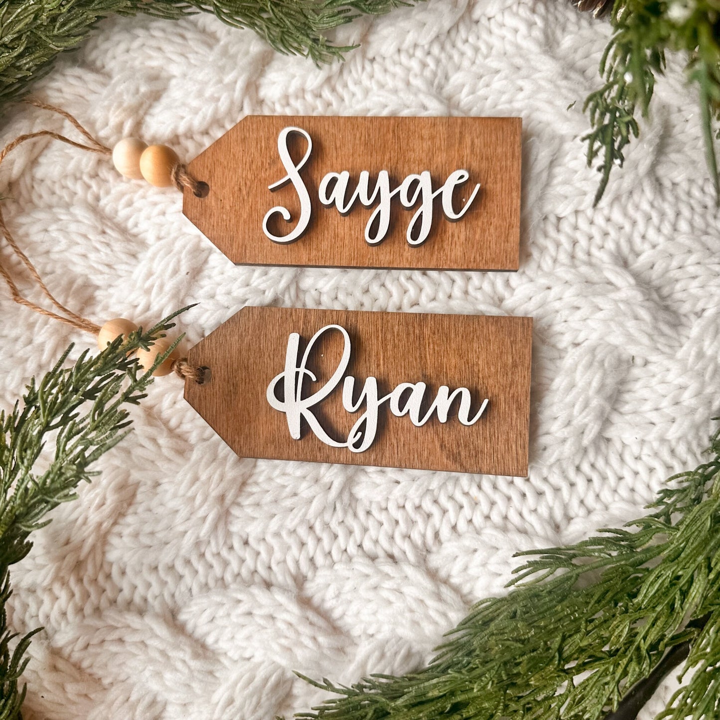 Christmas Stocking Name Tag, Gift Tags, Personalized Stocking Tags, Wood Name Tag, Custom Christmas Tags, Personalized Tags for Gifts