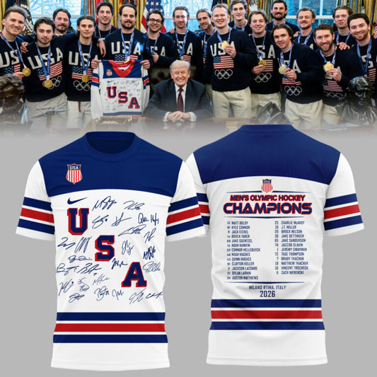 USA Men’s Ice Hockey Team Olympic 2026 Champions Tshirt