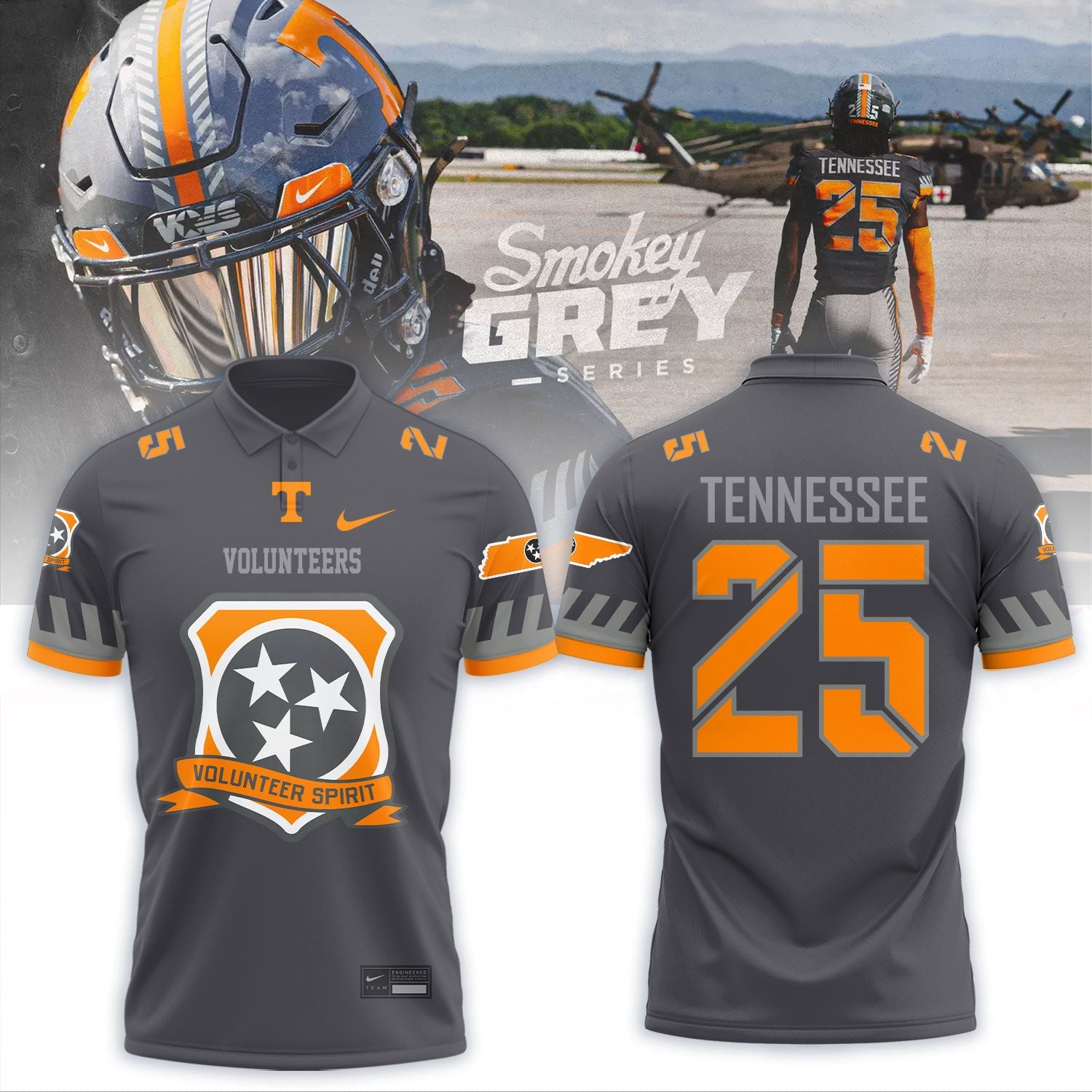 __..Tennessee Football  Smokey Grey Series Uniform 2025 Shirt
