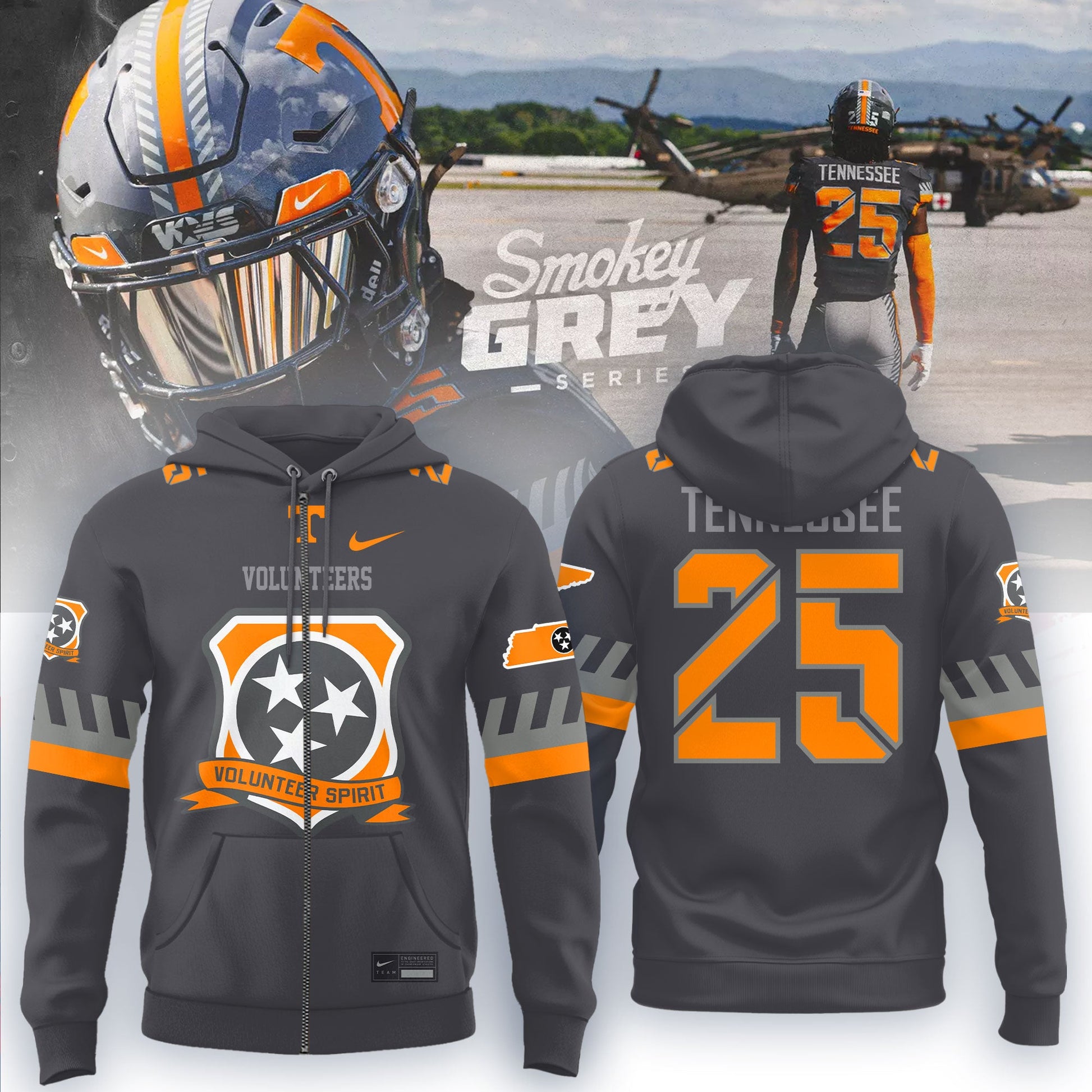 __..Tennessee Football  Smokey Grey Series Uniform 2025 Shirt