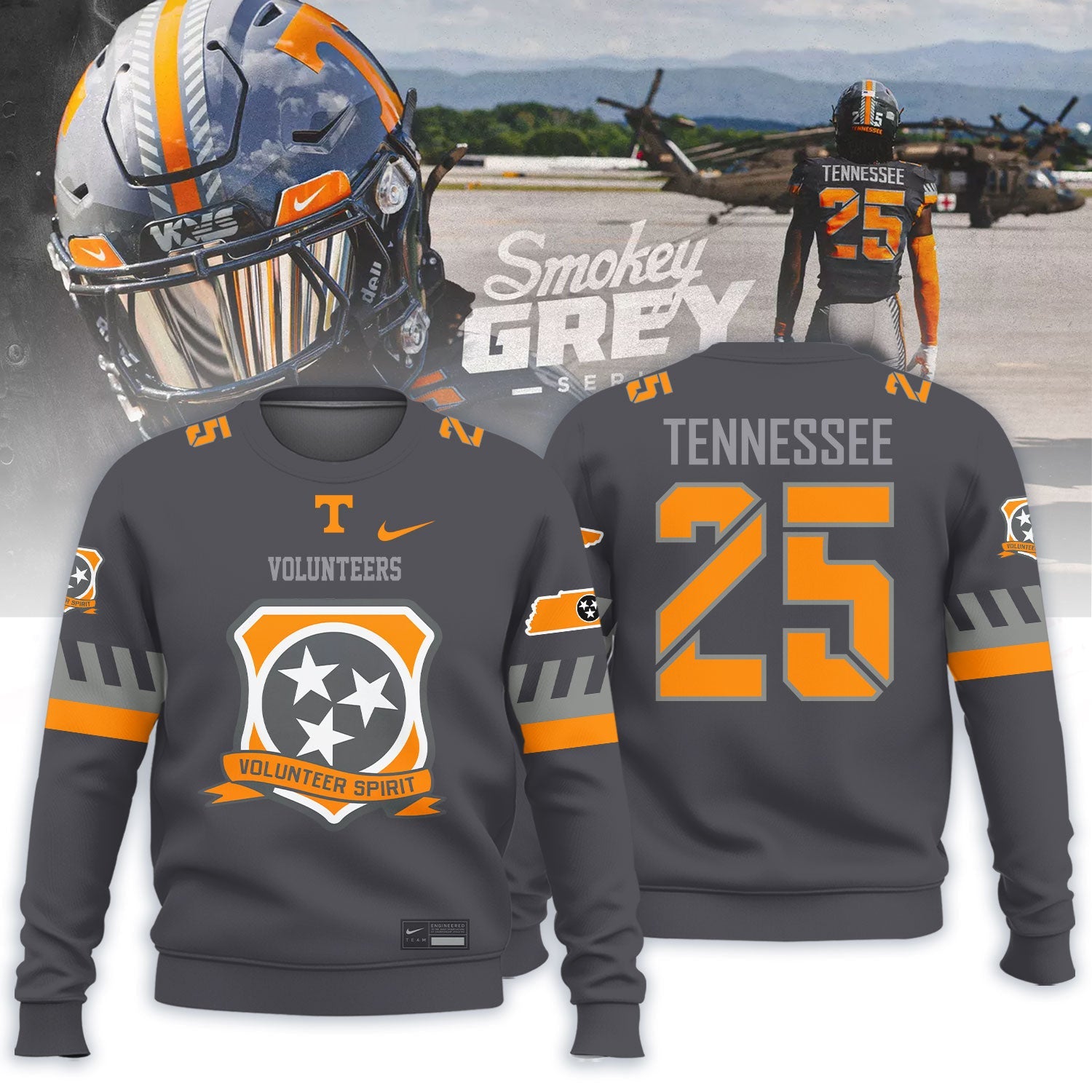 __..Tennessee Football  Smokey Grey Series Uniform 2025 Shirt