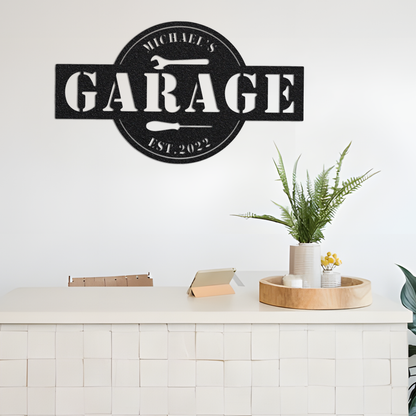Garage Sign, Custom Metal Sign, Metal Name Sign, Garage Decor, Home Decor, Signs For A Garage, Man Cave Sign, Man Cave Sign Ideas