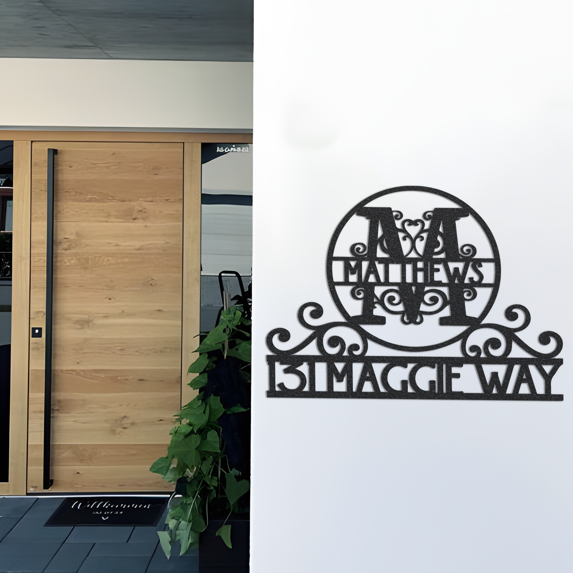 Metal Monogram Sign, Custom Metal Sign, Metal Name Sign, Initial Sign, Monogram Wall Decor, Metal Monogram Letters, Outdoor Sign, Home Decor