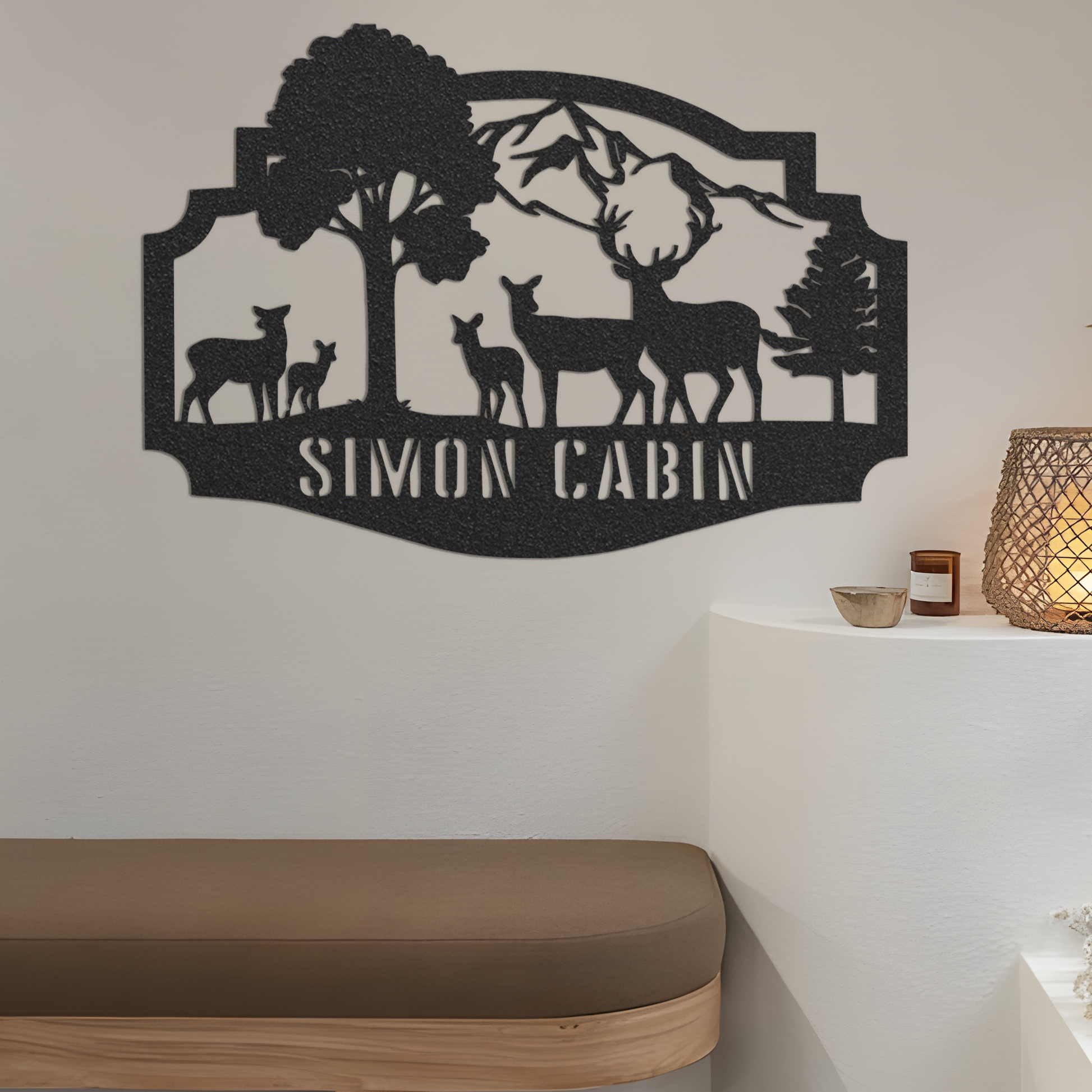 Metal Cabin Sign, Custom Metal Sign, Metal Name Sign, Cabin Sign, Door Hanger, Home Decor, Backyard Sign, Cabin Welcome Sign