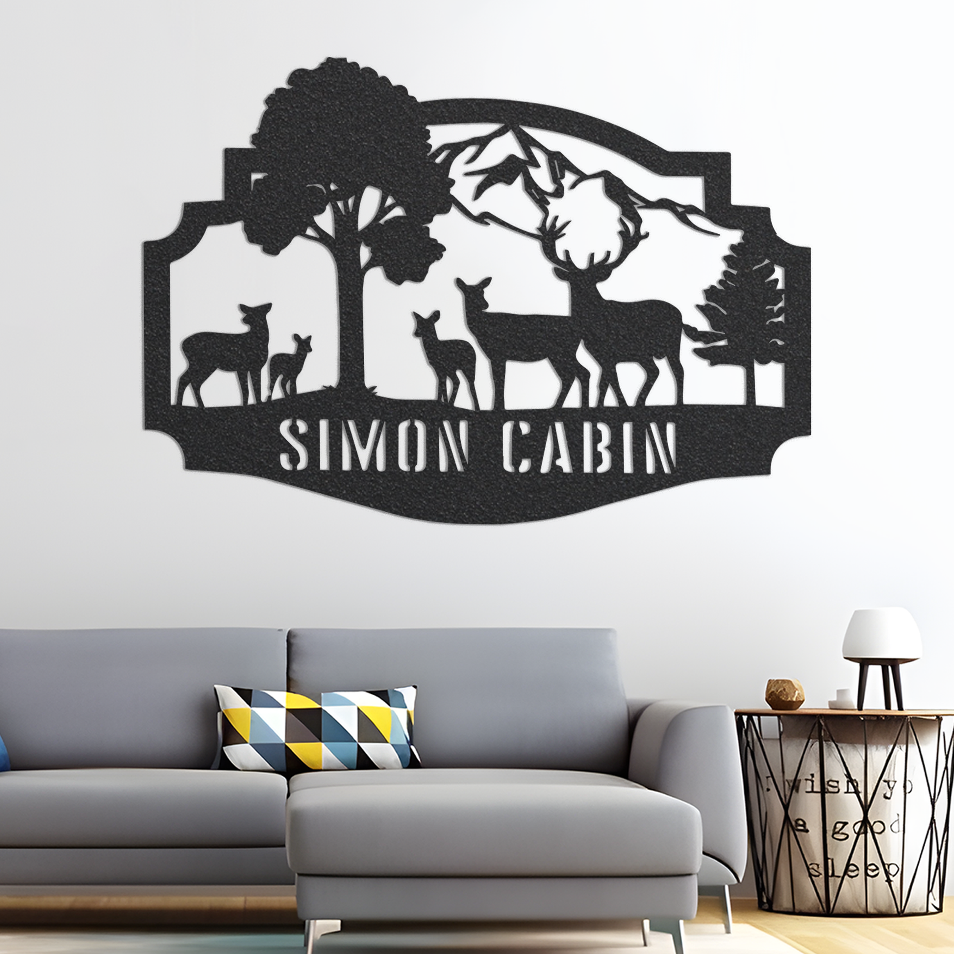 Metal Cabin Sign, Custom Metal Sign, Metal Name Sign, Cabin Sign, Door Hanger, Home Decor, Backyard Sign, Cabin Welcome Sign