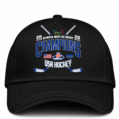 , Team USA 2026 Olympic Men’s Ice Hockey Champions Hoodie Limited Edition Black