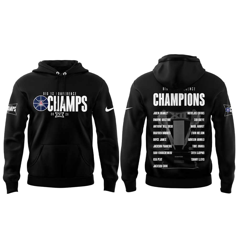Arizona Wildcats Men’s Basketball 2026 Big 12 Conference Regular Season Champions Hoodie V2