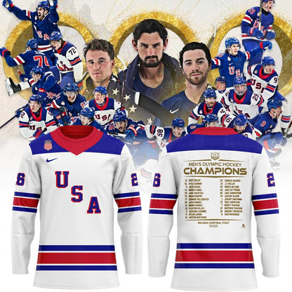 U.S. 2026 Olympic Milano Cortina Men’s Team Championship Hockey Jersey White