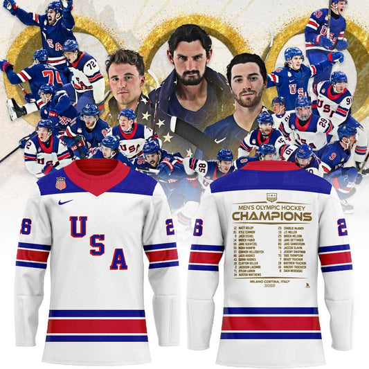 U.S. 2026 Olympic Milano Cortina Men’s Team Championship Hockey Jersey White