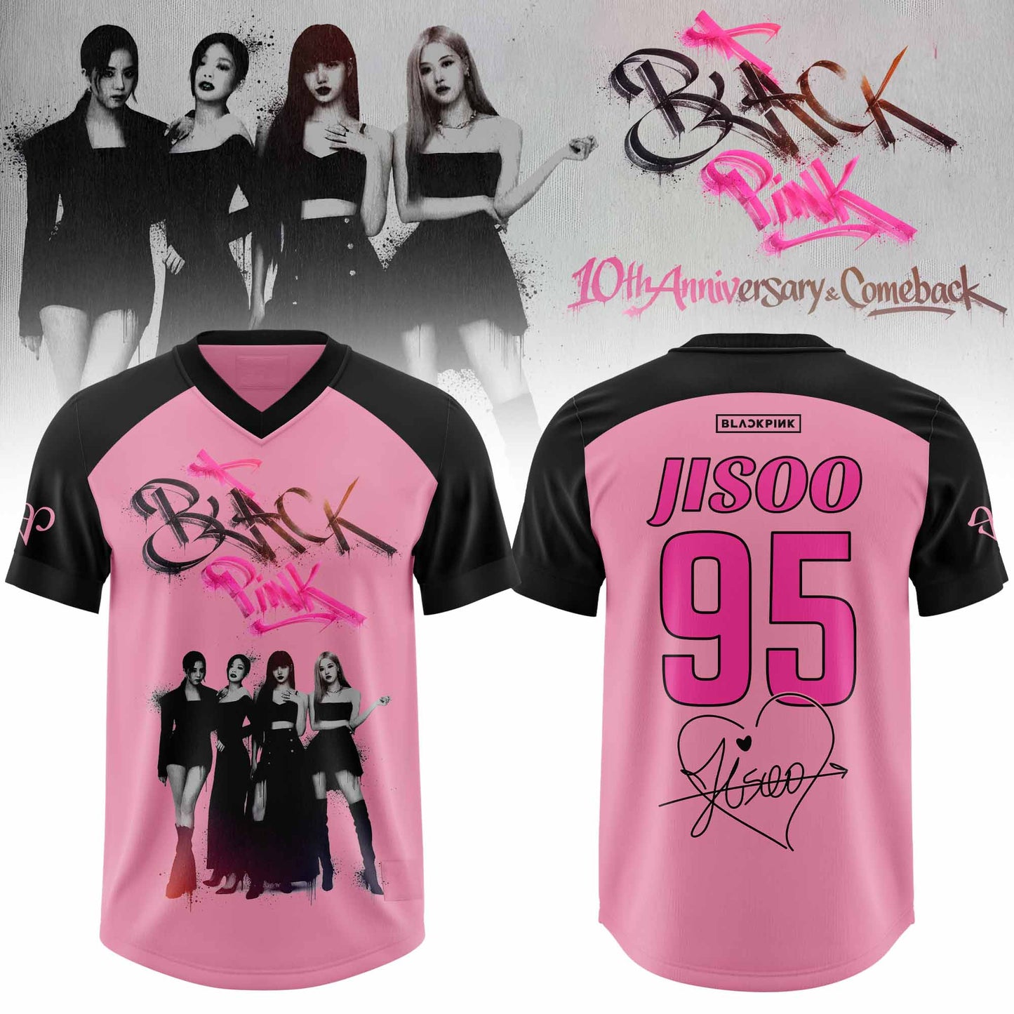 🖤 BLACKPINK – 10th Anniversary & Comeback 🩷 Football Jersey – Jisoo
