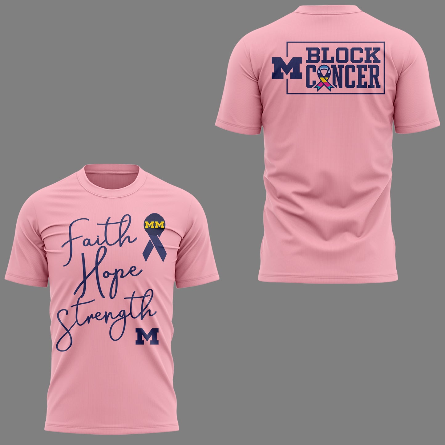 Limited Edition Michigan MBB Block Cancer Shirt-KC02062608