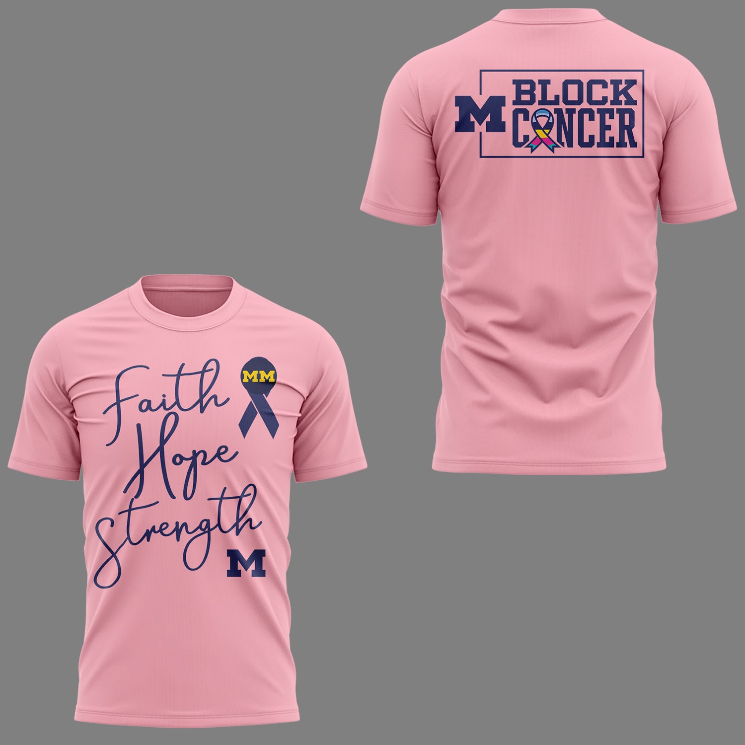 Limited Edition Michigan MBB Block Cancer Shirt-KC02062608