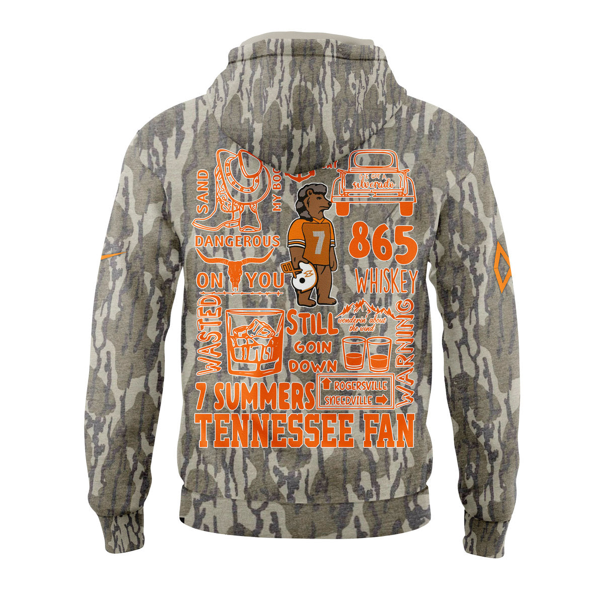Limited Edition Tennessee x Morgan Wallen Camo Knoxville Mossy Oak Vintage Hoodie-PU092724503