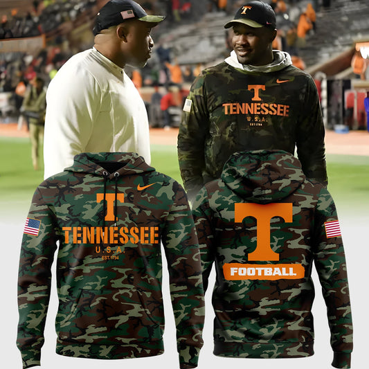 Tennessee Football Nike Camo 2024 Salute to Service Club Fleece Pullover Hoodie-PU1127242502