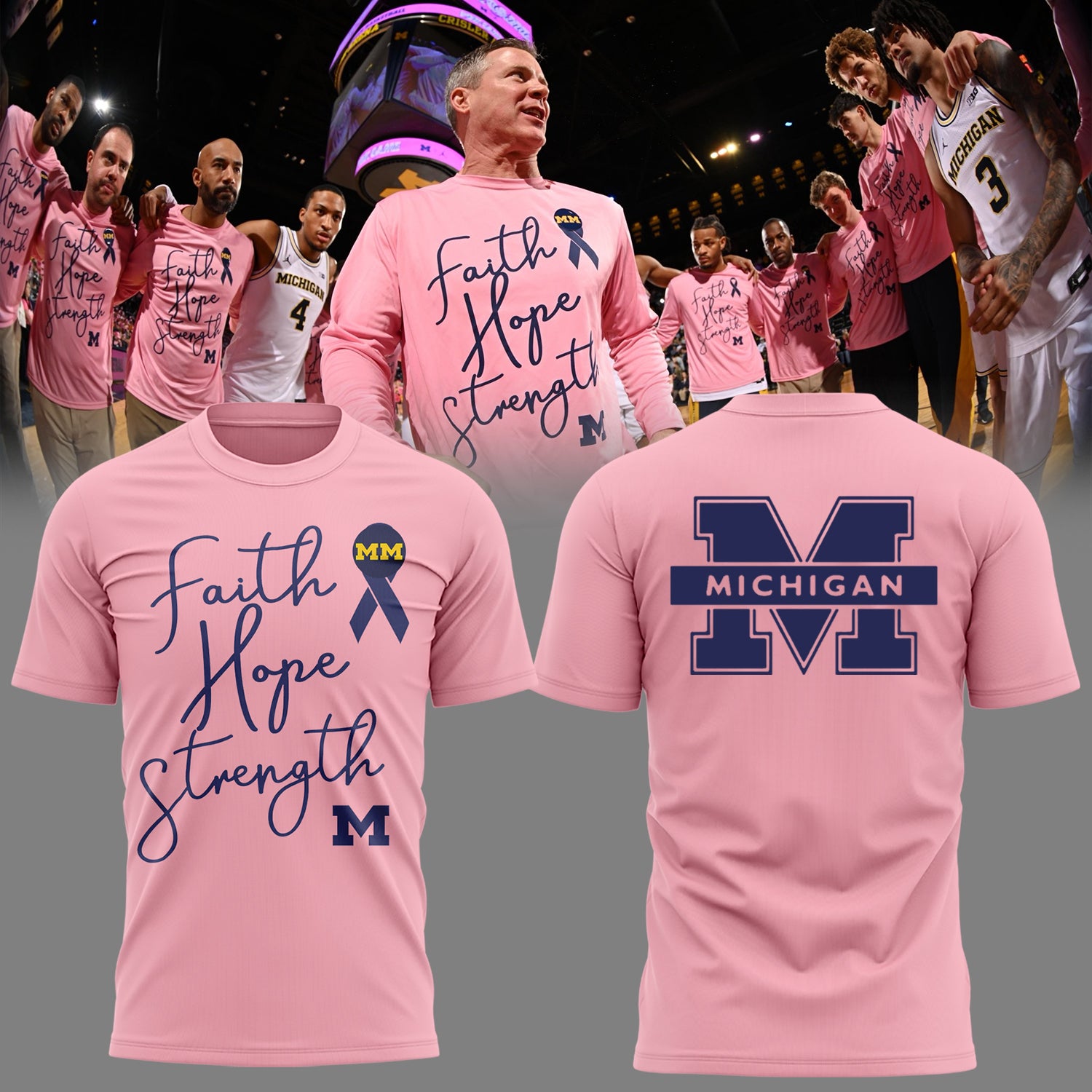 Limited Edition Michigan MBB Block Cancer Shirt-PU26020706