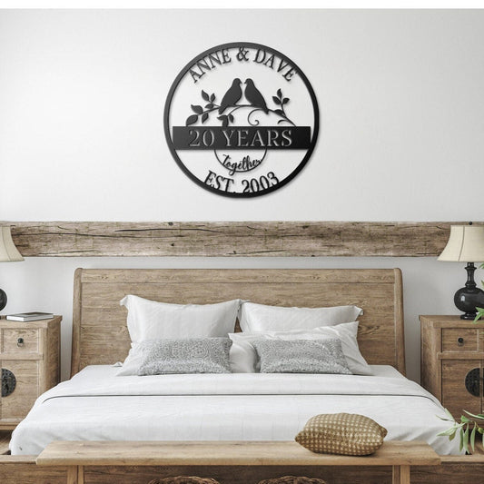 20th Anniversary Gift, 20th Wedding Anniversary Metal Sign