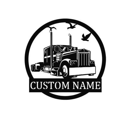 Custom Truck Metal Sign,Metal Truck Sign,Semi Truck Wall Art,Truck Decor,Truck Driver Gift,Man Cave Decor,trucking company