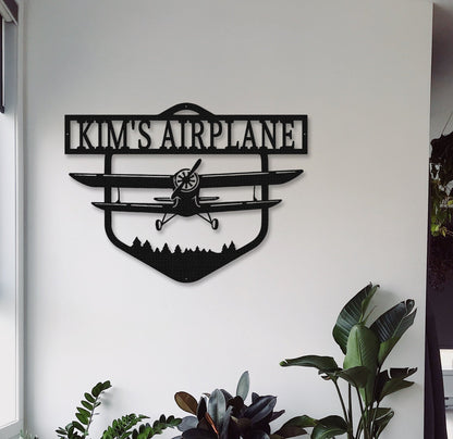 Airplane Metal Sign,Custom Airplane Monogram,Pilot Gifts,Personalized Aviation Signs,Custom Plane Wall Art,Airline Sign,Airplane Wall Decor
