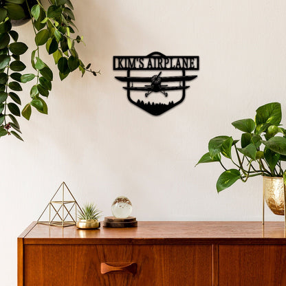 Airplane Metal Sign,Custom Airplane Monogram,Pilot Gifts,Personalized Aviation Signs,Custom Plane Wall Art,Airline Sign,Airplane Wall Decor