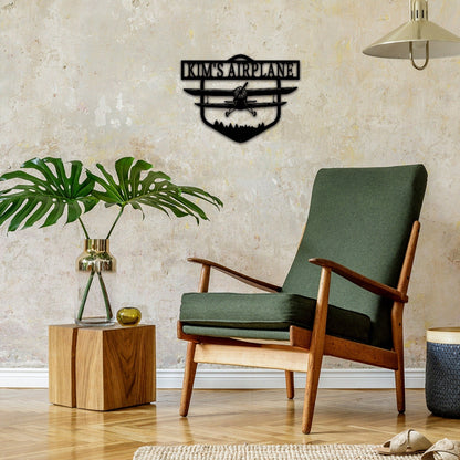 Airplane Metal Sign,Custom Airplane Monogram,Pilot Gifts,Personalized Aviation Signs,Custom Plane Wall Art,Airline Sign,Airplane Wall Decor