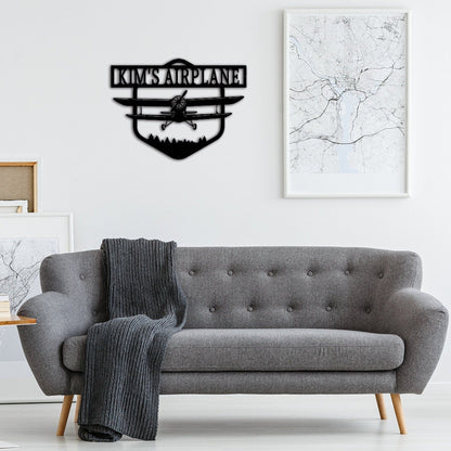 Airplane Metal Sign,Custom Airplane Monogram,Pilot Gifts,Personalized Aviation Signs,Custom Plane Wall Art,Airline Sign,Airplane Wall Decor