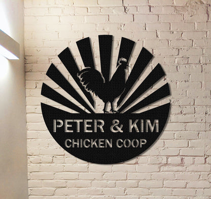 Chicken Coop Metal Sign,Custom Chicken Coop Sign Name,Personalized Chicken Coop Wall Art,Hen House Decor,Chicken Farm Decor,Farmhouse Decor