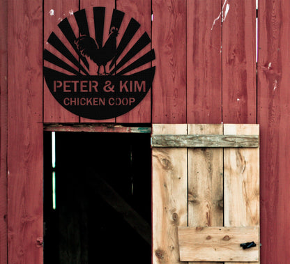 Chicken Coop Metal Sign,Custom Chicken Coop Sign Name,Personalized Chicken Coop Wall Art,Hen House Decor,Chicken Farm Decor,Farmhouse Decor