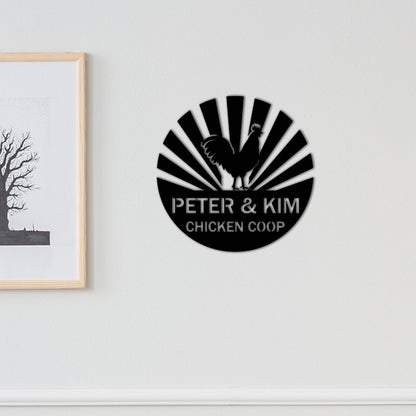 Chicken Coop Metal Sign,Custom Chicken Coop Sign Name,Personalized Chicken Coop Wall Art,Hen House Decor,Chicken Farm Decor,Farmhouse Decor