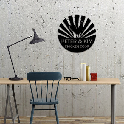 Chicken Coop Metal Sign,Custom Chicken Coop Sign Name,Personalized Chicken Coop Wall Art,Hen House Decor,Chicken Farm Decor,Farmhouse Decor