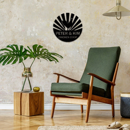 Chicken Coop Metal Sign,Custom Chicken Coop Sign Name,Personalized Chicken Coop Wall Art,Hen House Decor,Chicken Farm Decor,Farmhouse Decor