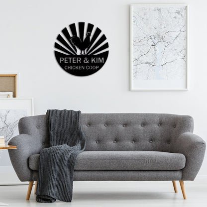 Chicken Coop Metal Sign,Custom Chicken Coop Sign Name,Personalized Chicken Coop Wall Art,Hen House Decor,Chicken Farm Decor,Farmhouse Decor